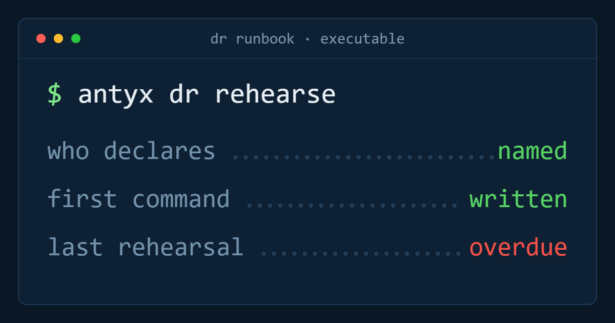 Writing a DR runbook you can actually execute